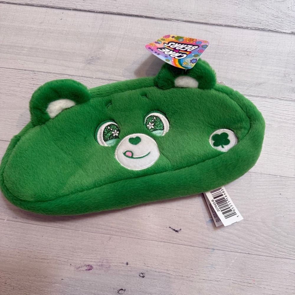 Care Bears plush Pencil Case good luck bear‎ NEW